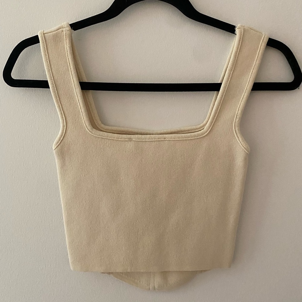 Zara corset style top in cream, size small - Picture 2 of 4